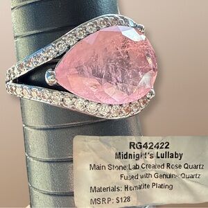 Bomb party OG midnight lullaby rose quartz on hematite sz 9